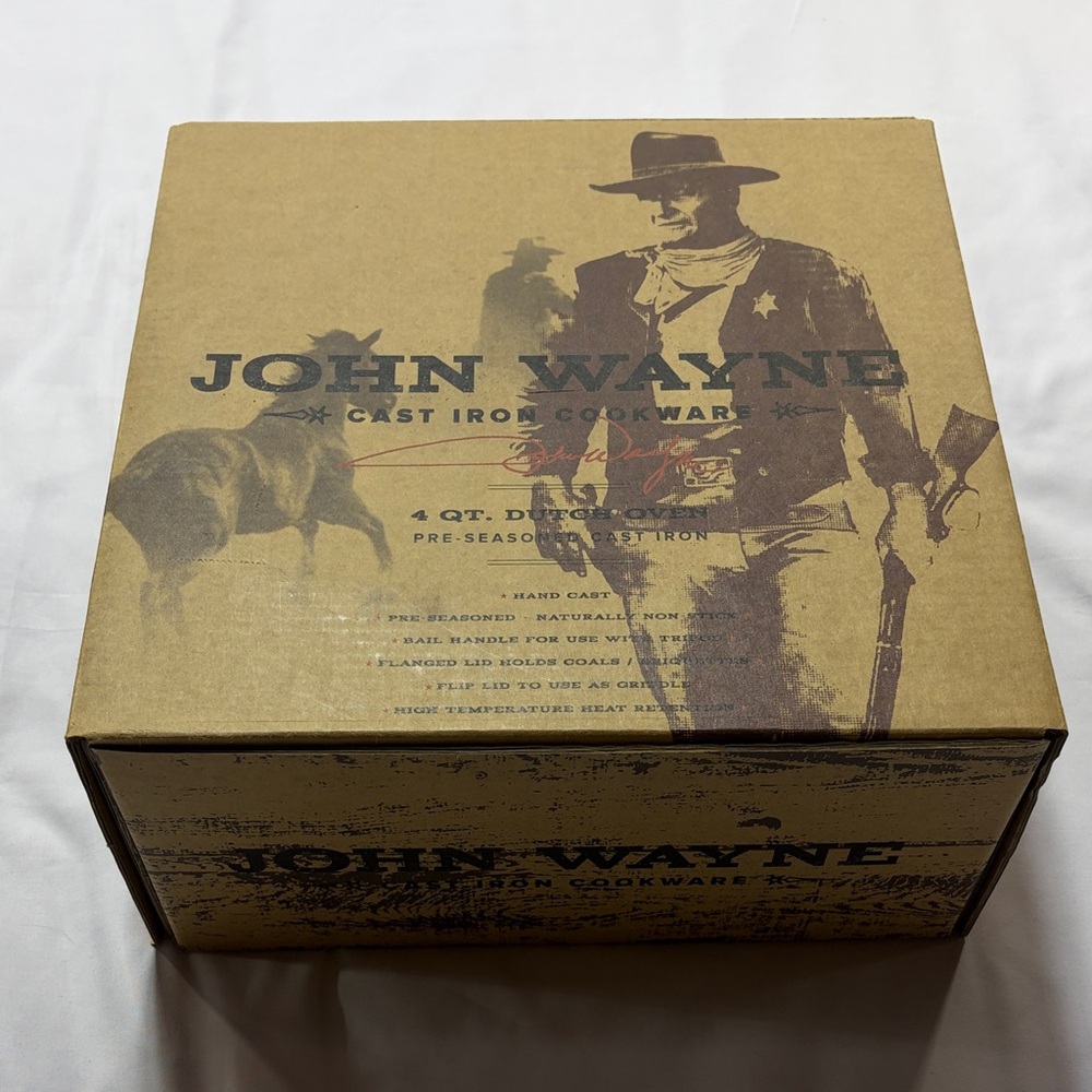 John Wayne cast-iron 4 quart Dodge oven NIB